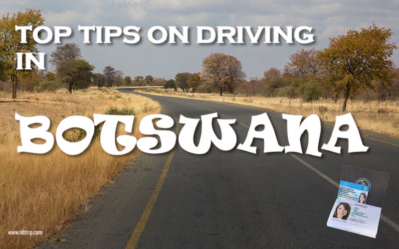 Driving through Botswana