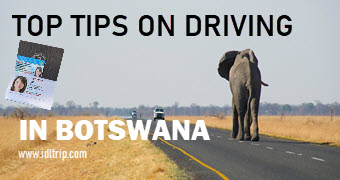 Driving through Botswana