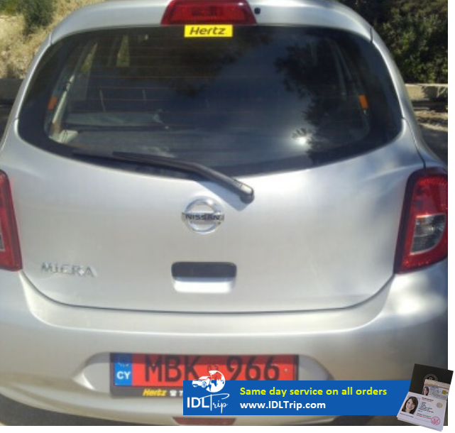 All rental cars used to have red license plates while Driving in Cyprus