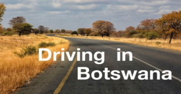 Driving through Botswana